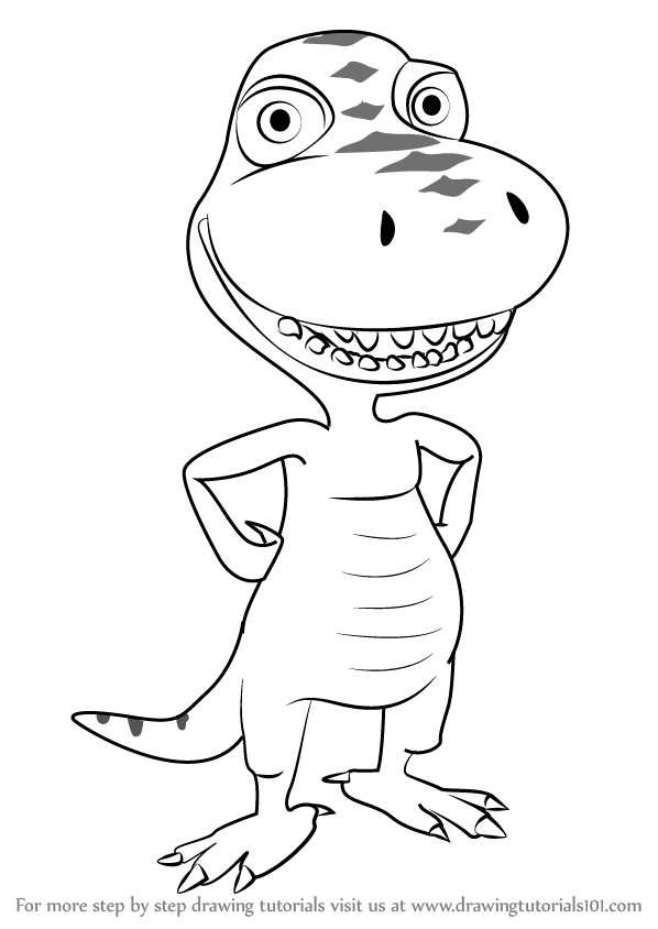 598x844 Learn How To Draw Buddy Tyrannosaurus From Dinosaur Train