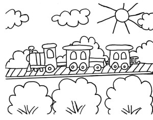 300x235 Train Coloring Pages For Kids Kids World