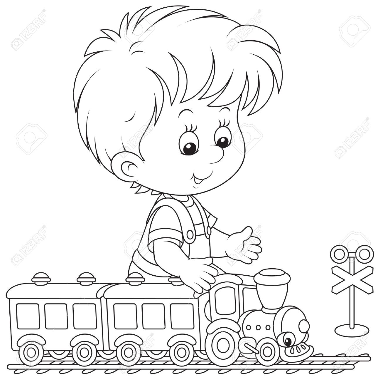 1288x1300 Child Playing With A Train Royalty Free Cliparts, Vectors,