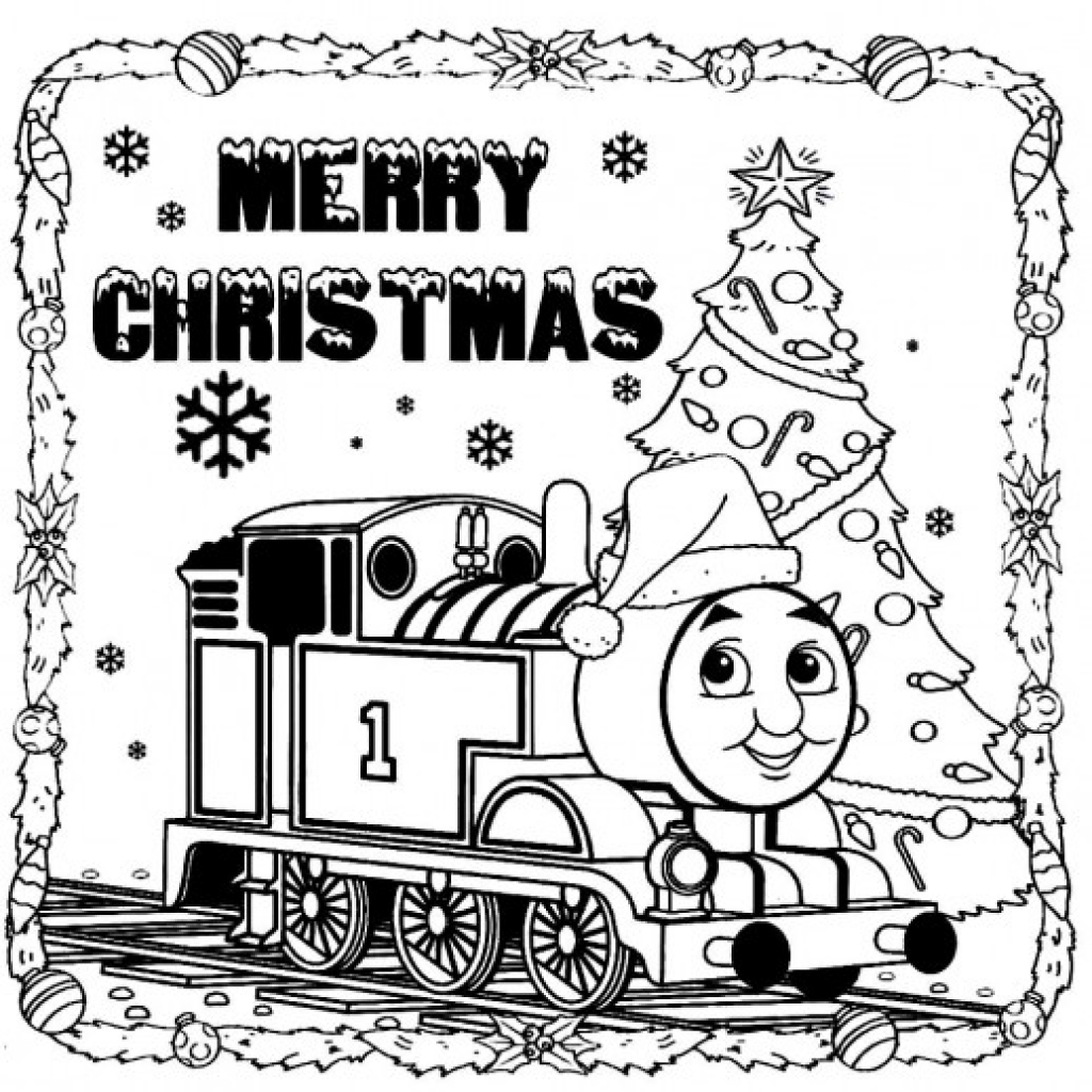 1024x1024 Thomas The Train Saying Merry Christmas To You Coloring Pages