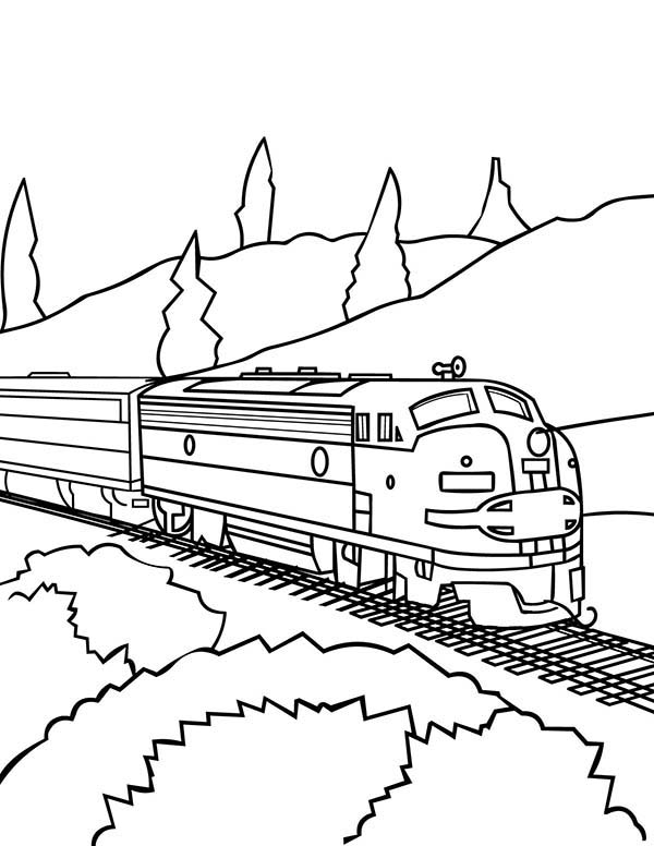 600x776 Model Train On Railroad Coloring Page Color Luna