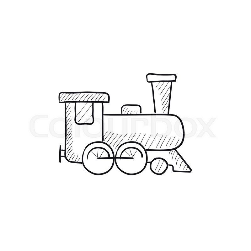 800x800 Train Vector Sketch Icon Isolated On Background. Hand Drawn Train
