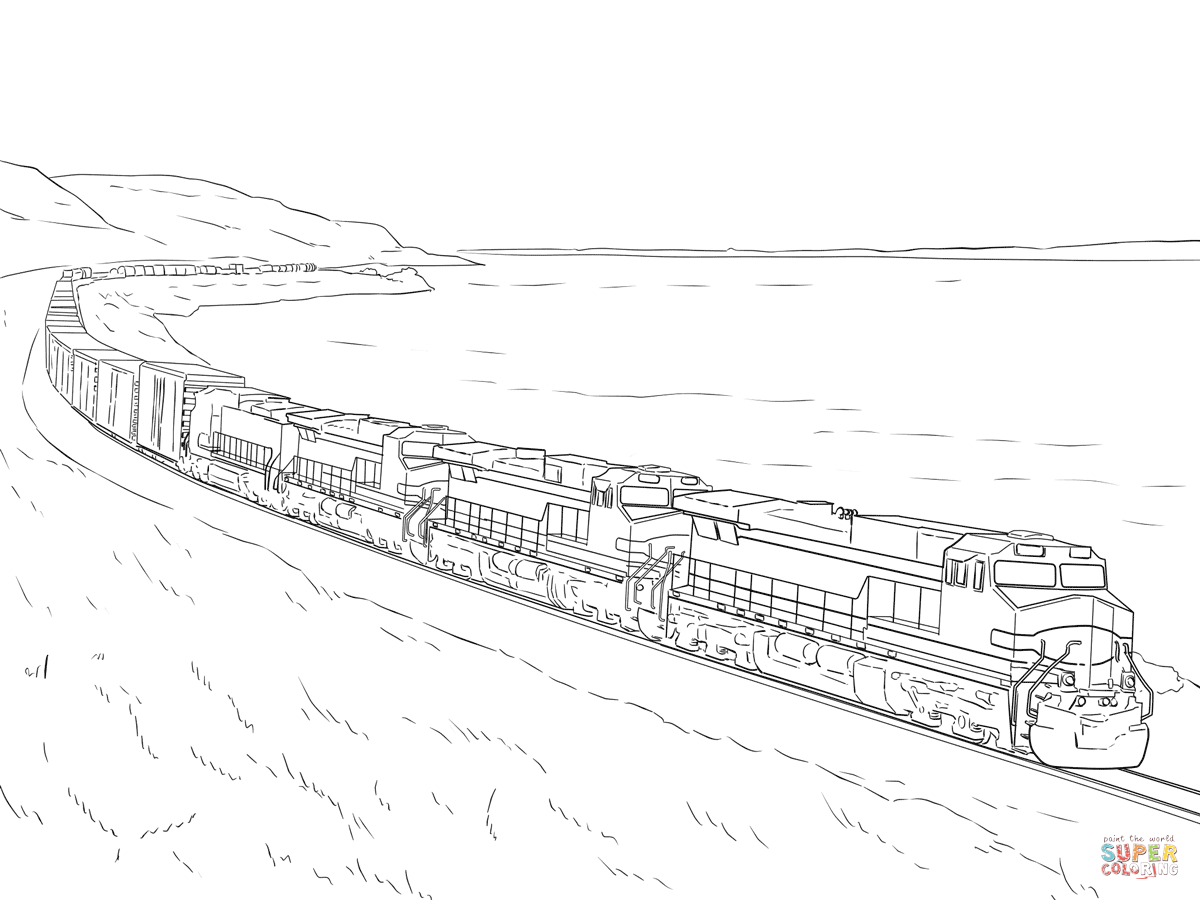 1200x900 Freight Train Coloring Page Free Printable Coloring Pages