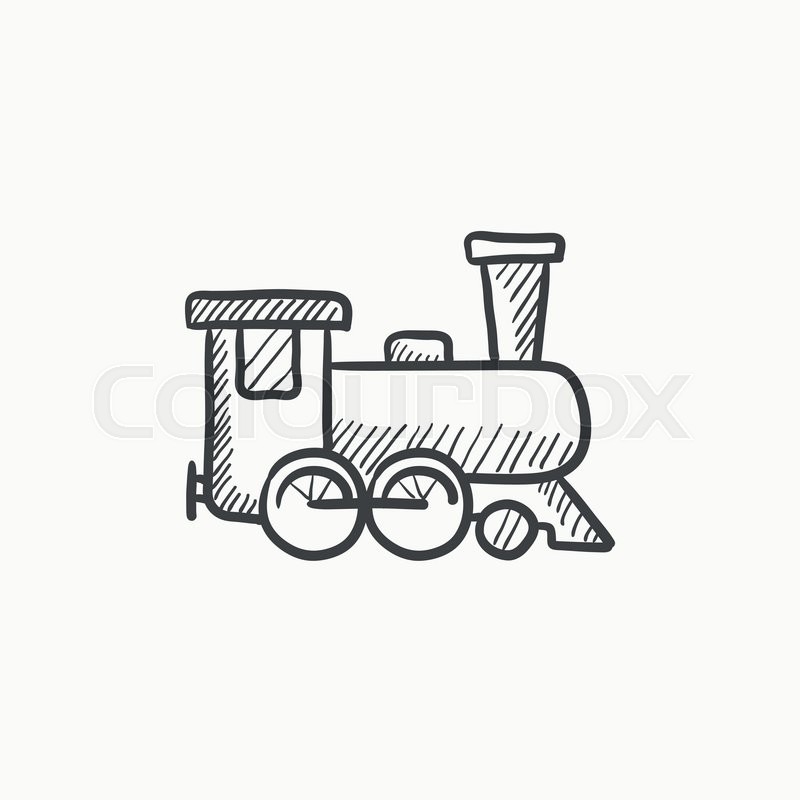 800x800 Train Vector Sketch Icon Isolated On Background. Hand Drawn Train