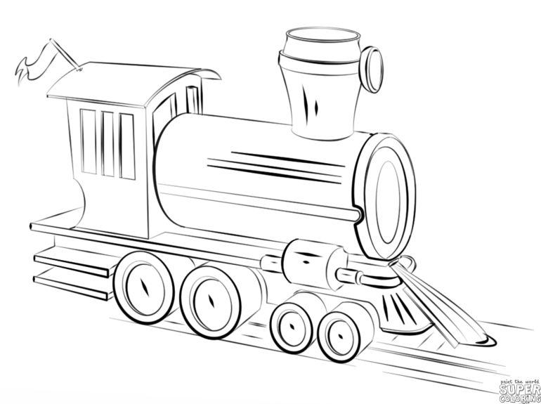 770x575 How To Draw A Steam Train Step By Step Drawing Tutorials