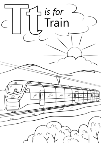 340x480 T Is For Train Coloring Page Free Printable Coloring Pages
