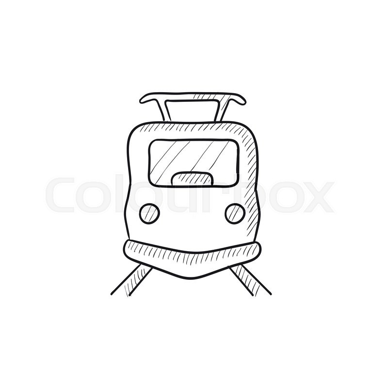 800x800 Front View Of Train Vector Sketch Icon Isolated On Background