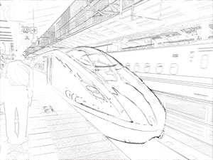 300x225 Coloring Of Hokuriku Shinkansen Kagayaki [Coloring Sheets20001