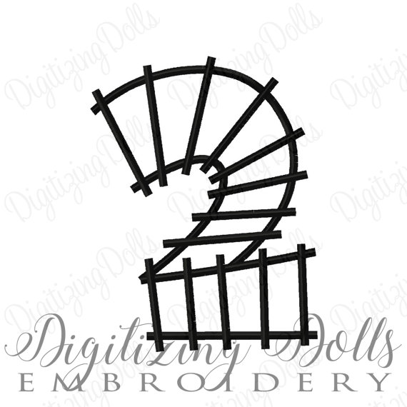 570x570 Train Track Number Set Machine Embroidery Design Numbers 0 9