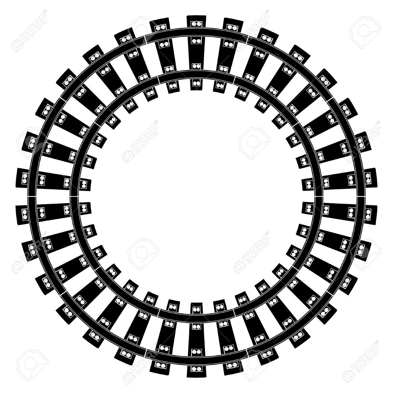 1300x1300 Train Tracks Royalty Free Cliparts, Vectors, And Stock