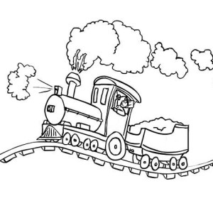 300x300 Drawing Of Steam Train Locomotive Coloring Page Color Luna