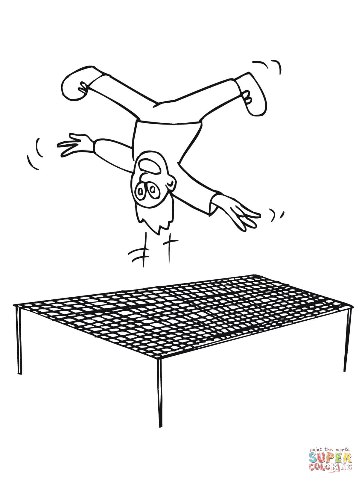 1200x1600 Kid Jumping On The Trampoline Coloring Page Free Printable
