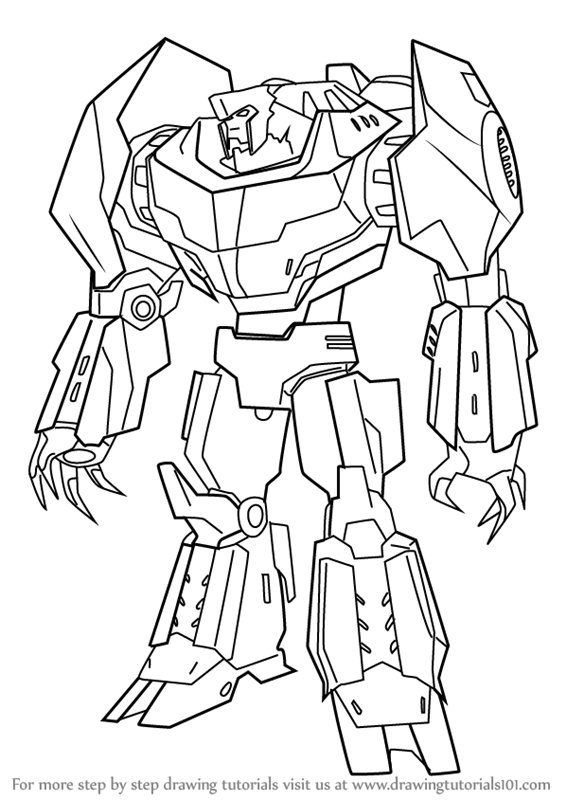 566x800 Learn How To Draw Grimlock From Transformers (Transformers) Step