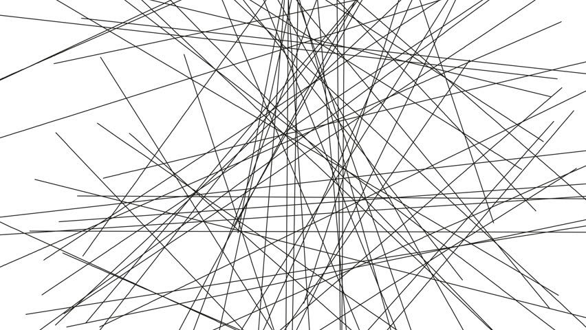 852x480 The Transition From Chaotically Moving Lines. Stock Footage Video