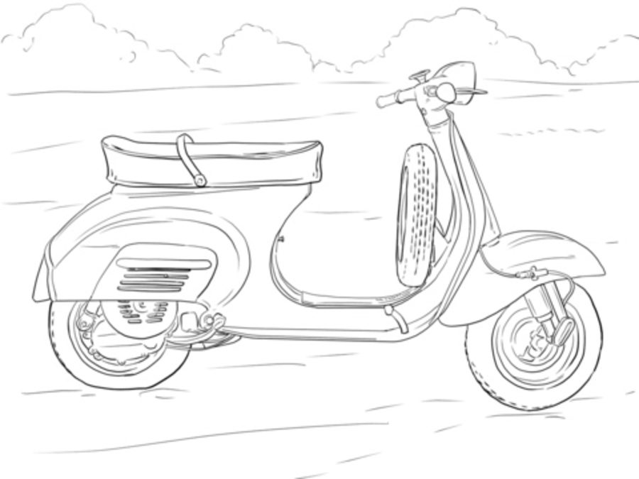 900x675 Coloring Pages Scooter, Printable For Kids Amp Adults, Free