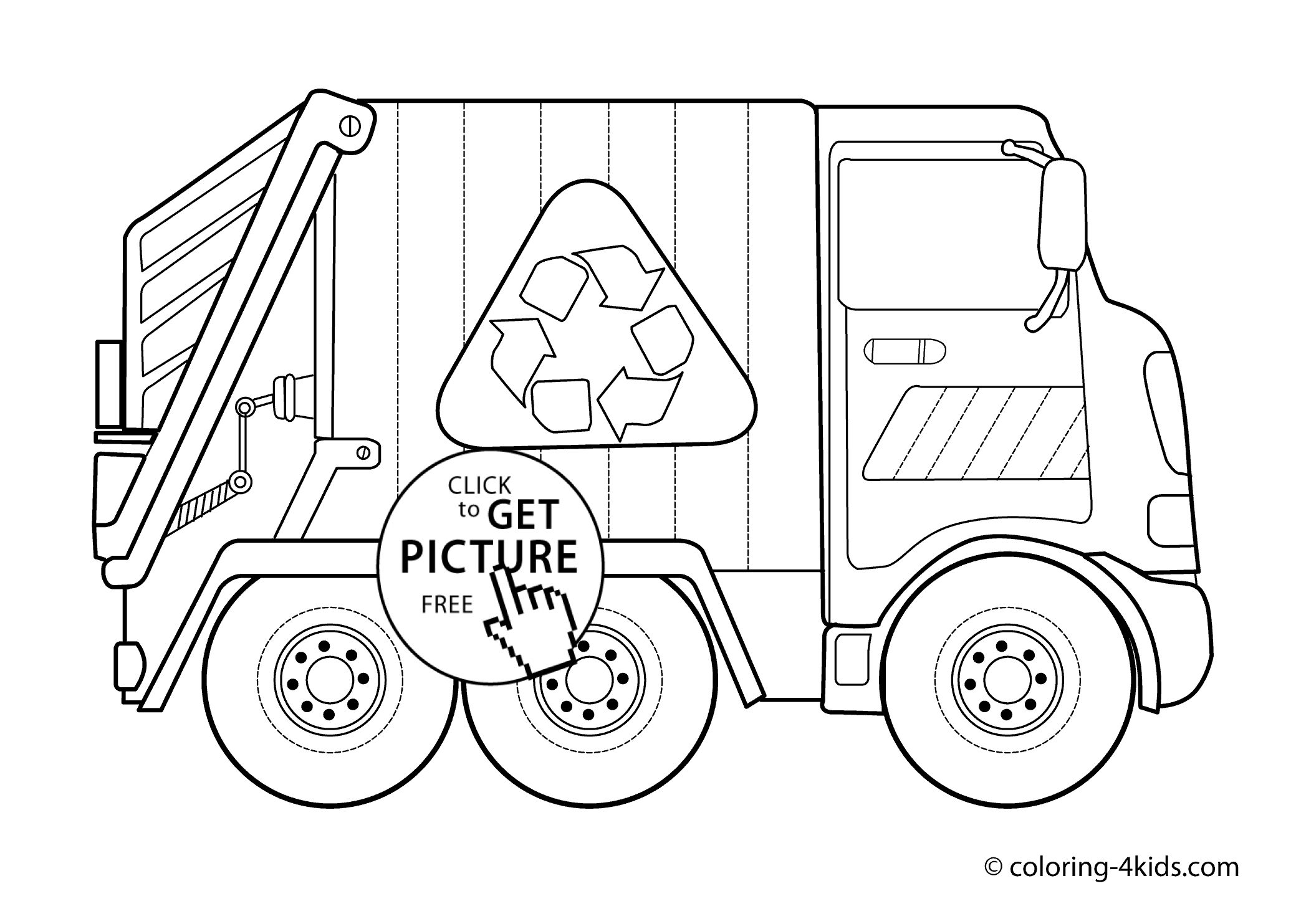 2079x1483 Garbage Truck Transportation Coloring Pages For Kids, Printable