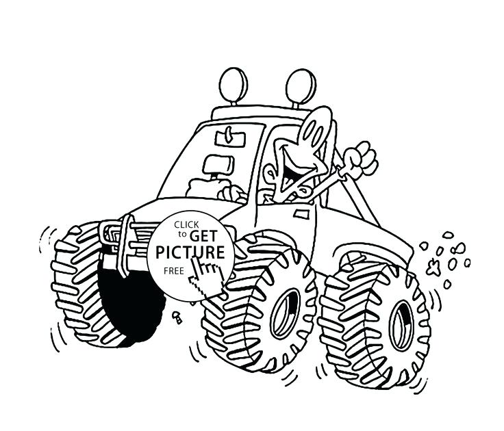 736x630 Monster Truck Coloring Pages To Print Plus Funny Little Monster