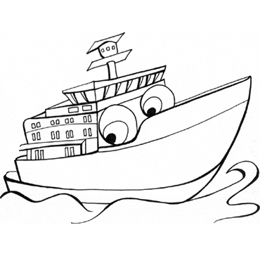 370x364 Printable Ferry Coloring Pages, Transportation Drawings For K 12