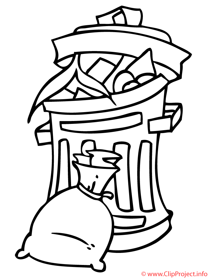 730x973 Plastic Trash Can Coloring Page
