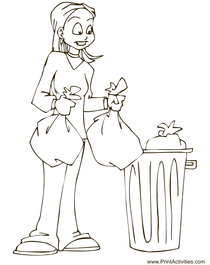 700x885 Take Out Garbage Coloring Pages