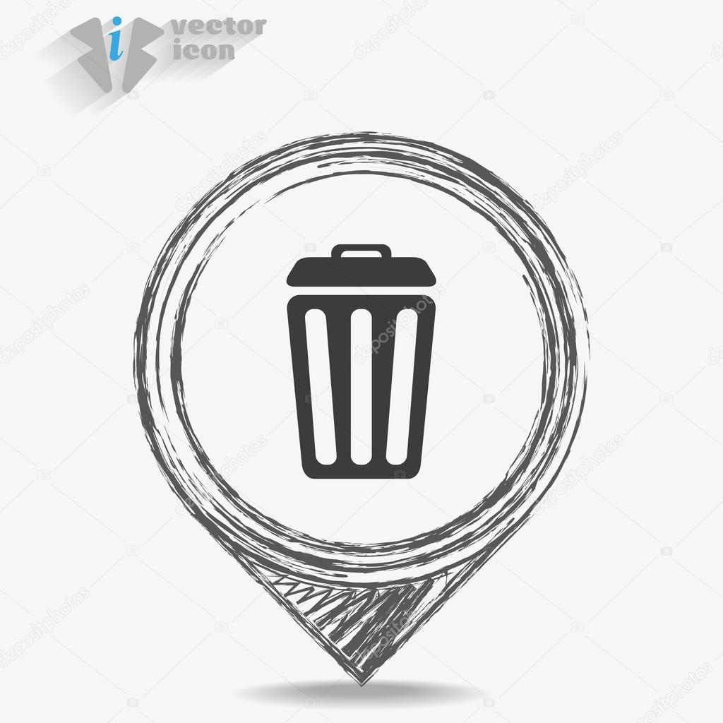 1024x1024 Trash Can Web Icon. Stock Vector Lovart