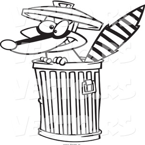 300x300 Black And White Trash Can