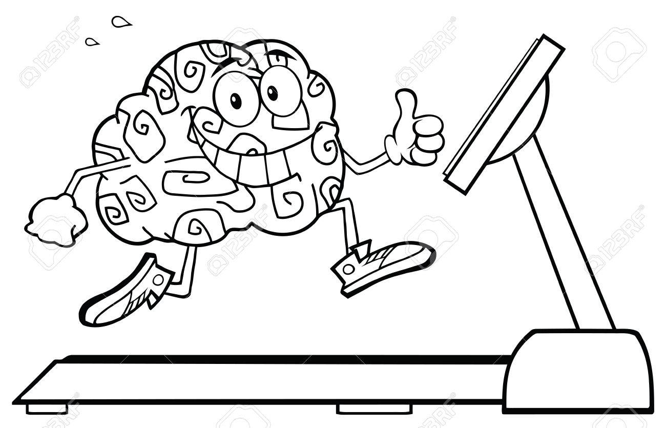 1300x835 Backnd White Healthy Brain Cartoon Character Running On
