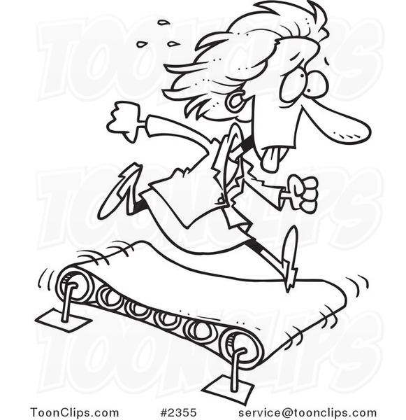 581x600 Cartoon Black And White Line Drawing Of A Business Woman Getting