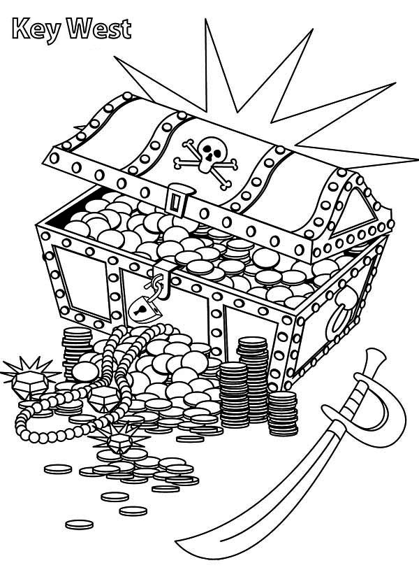 600x825 Awesome Collection Of Treasure Chest Coloring Pages Also Summary
