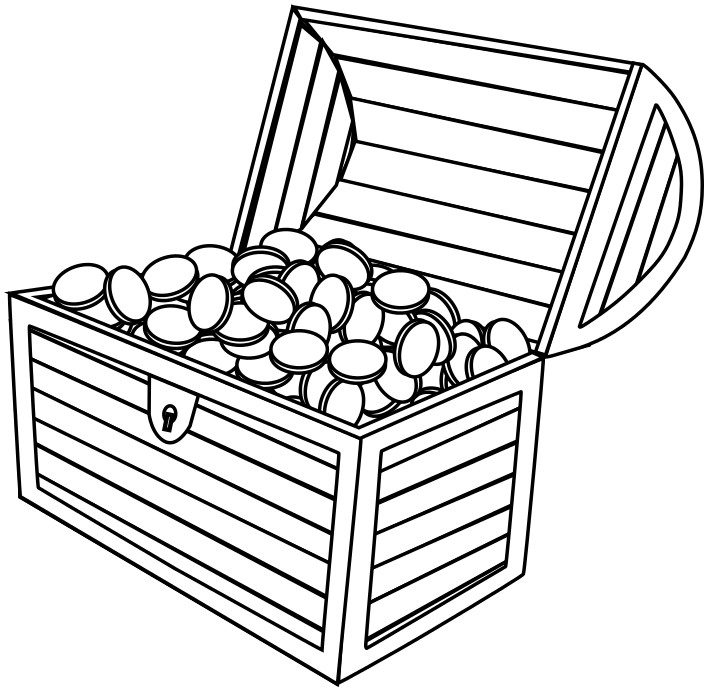 708x691 Treasure Chest Outline