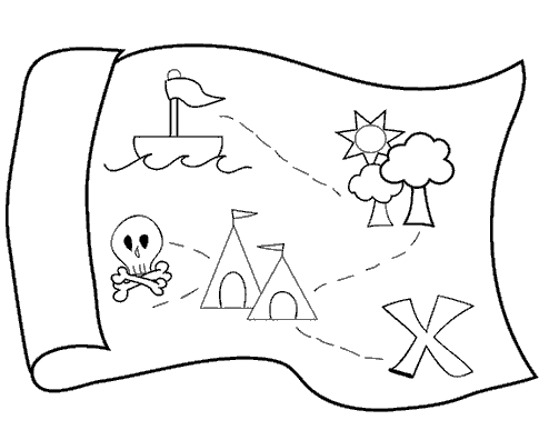 494x396 How To Draw A Treasure Map, Pirates Map Free Printable Stencils