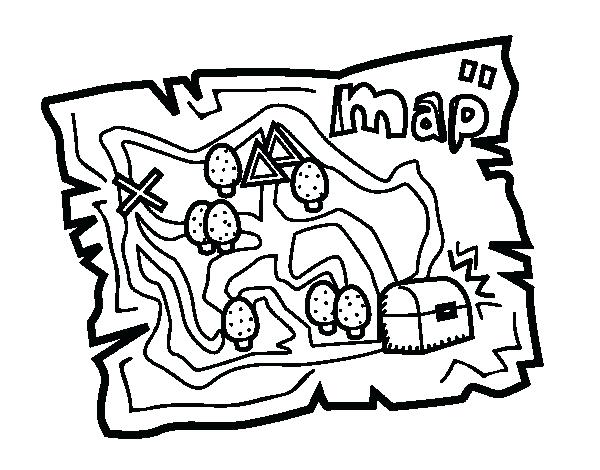 600x470 Treasure Map Coloring Sheet Printable Pirate Map Treasure Map