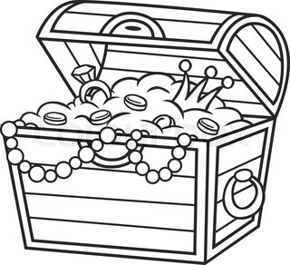 320x292 Treasure Chest Full Of Gold And Jewels. Cartoon And Vector