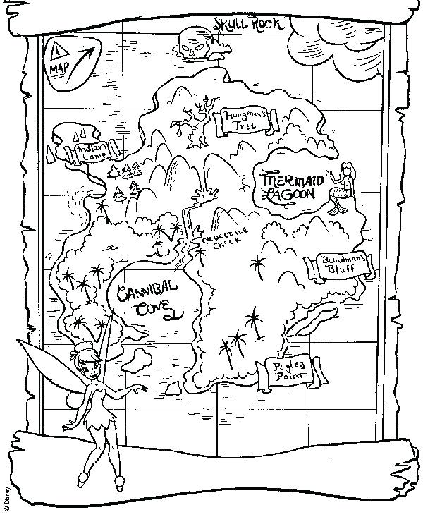 600x733 Treasure Map Coloring Sheet Printable Pirate Map Treasure Map