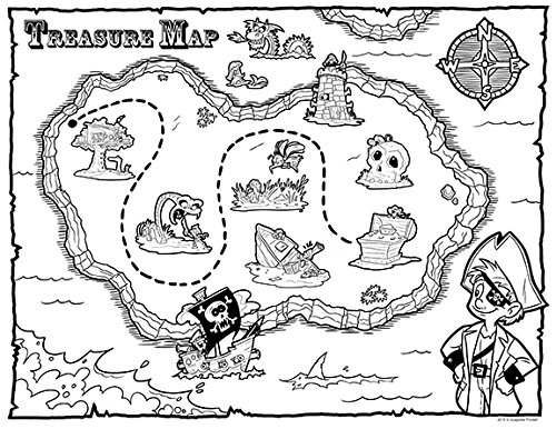 500x386 Treasure Map Pirate Party Favors 12 Count Coloring Sheets 8.5 X 11