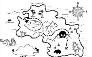 320x200 Treasure Map Coloring Page Free Drawing Board Weekly
