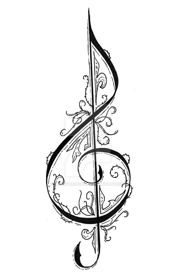 600x956 Treble Clef By Mossythoughts