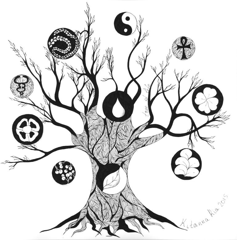 770x781 Saatchi Art Tree Of Life Drawing By Kitanna Ria