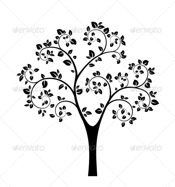 590x629 Black Vector Tree Wood Burning, Woodburning And Black