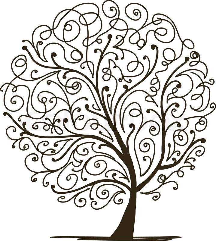719x800 Art Tree Beautiful For Your Design Stock Vector Colourbox