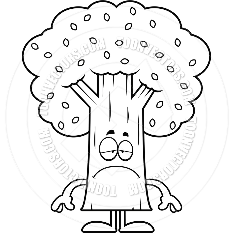 940x940 Cartoon Tree Sad (Black And White Line Art) By Cory Thoman Toon