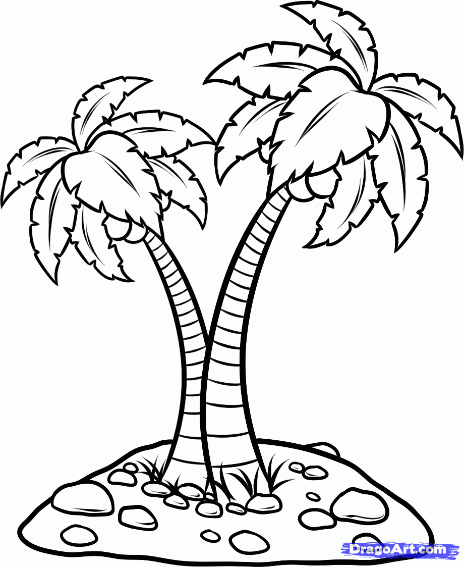 920x1123 Coconut Tree Clipart Black And White Clipartfest