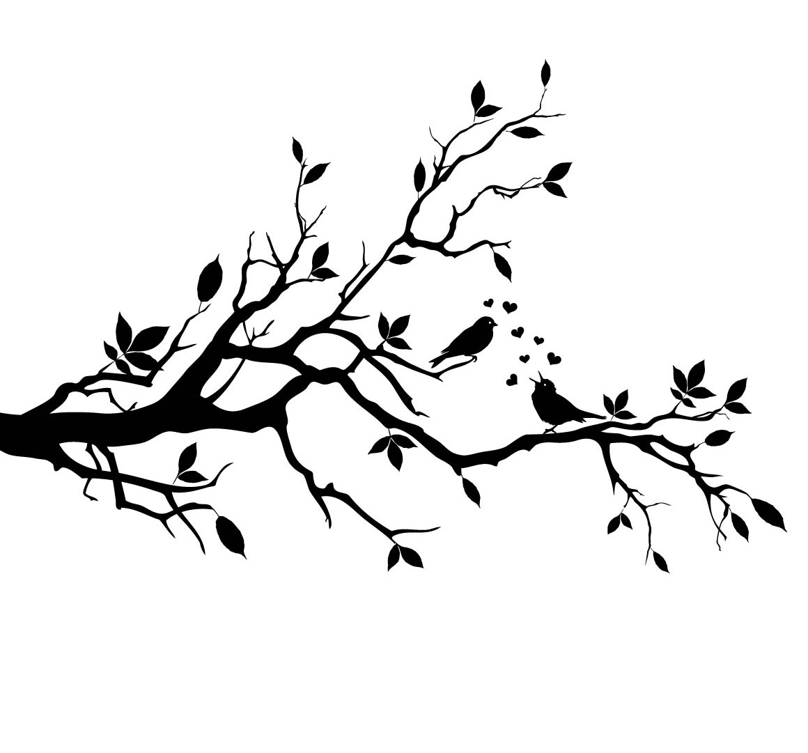 1160x1081 Love Birds On Tree Drawing Clipart Best
