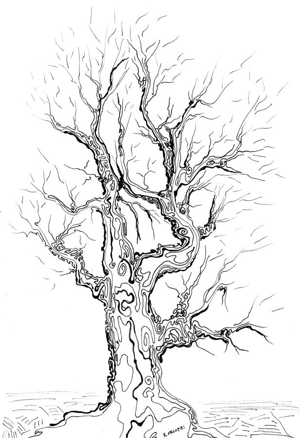 615x900 Oak Tree Abstract Study Painting By Regina Valluzzi