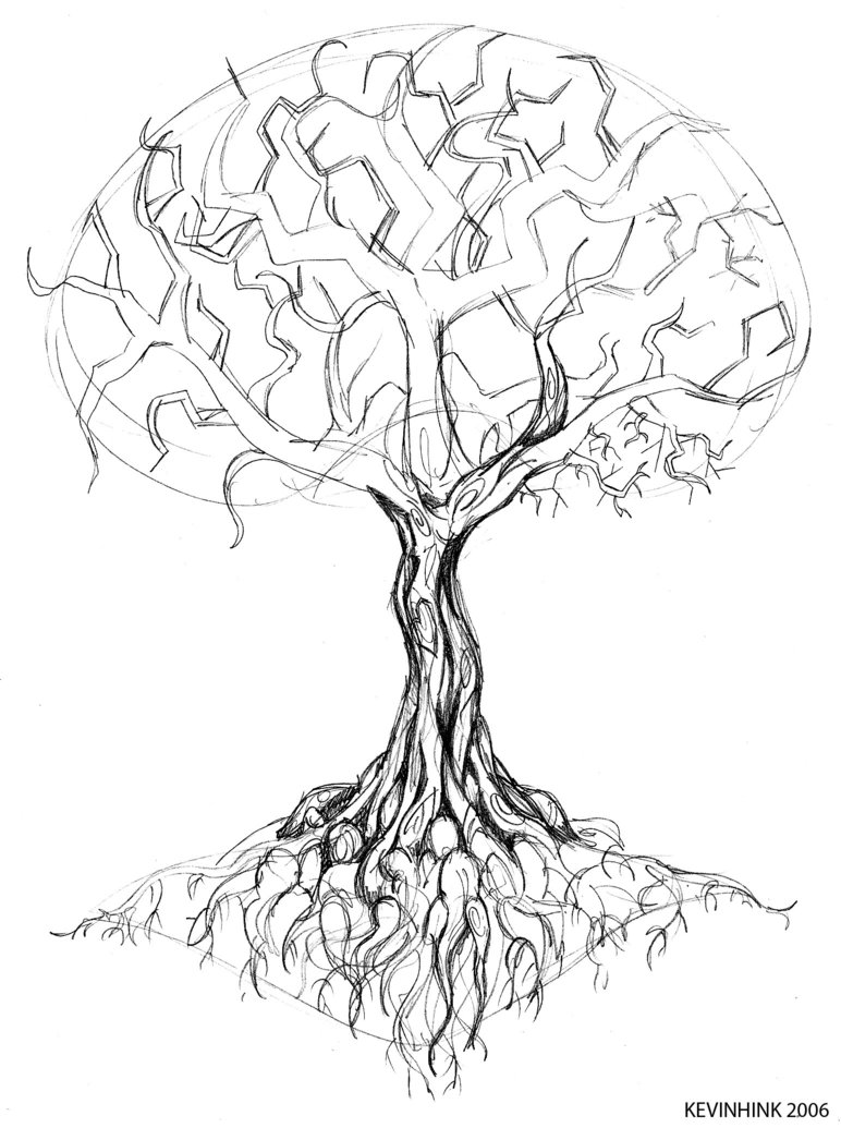 772x1035 Oak Tree Tattoo Sketch By Mrkevinhinkle
