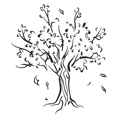 451x451 Tree And Leaves Silhouette Wall Art Decal