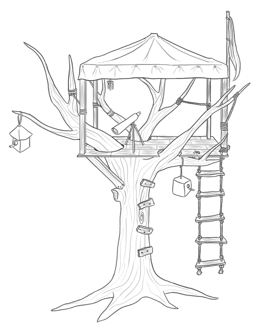 842x1074 How To Draw A Treehouse Step By Step How To Make Kids Toys. Kids