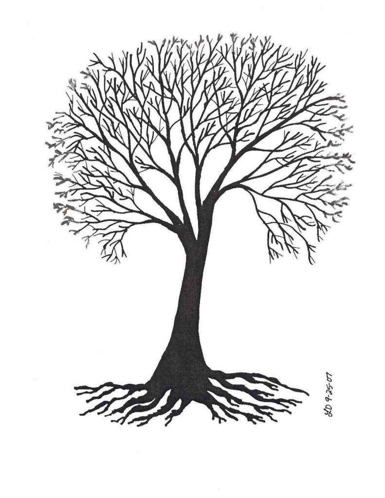 791x1024 Drawing Of A Tree With Roots Family Tree With Roots Drawing