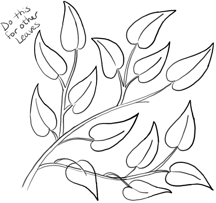 750x705 How To Draw Tree Branches Full Of Leaves Drawing Tutorial