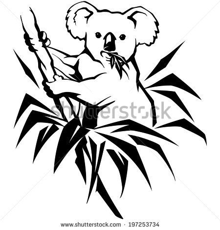 450x470 Koala In Tree Drawing Koala On A Tree With Leaves Koala Face